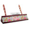 Wild Flowers Red Mahogany Nameplates with Business Card Holder - Angle