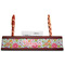 Wild Flowers Red Mahogany Nameplates with Business Card Holder - Straight