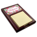 Wild Flowers Red Mahogany Sticky Note Holder (Personalized)