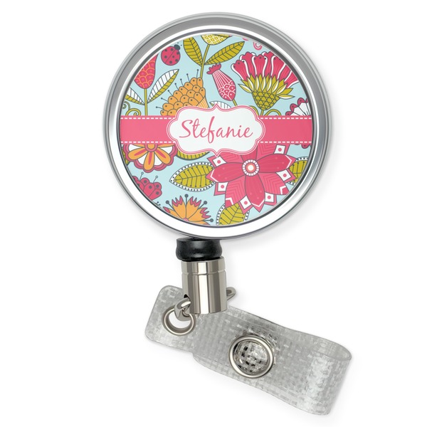 Custom Wild Flowers Retractable Badge Reel (Personalized)