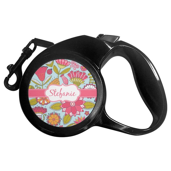 Custom Wild Flowers Retractable Dog Leash (Personalized)