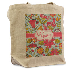 Wild Flowers Reusable Cotton Grocery Bag - Single (Personalized)