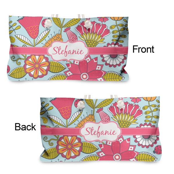 Wild Flowers Large Rope Tote - From & Back View