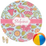 Wild Flowers Round Beach Towel (Personalized)