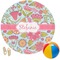 Wild Flowers Round Beach Towel (Personalized)