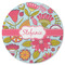 Wild Flowers Round Rubber Backed Coaster (Personalized)