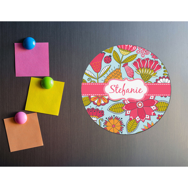 Wild Flowers Round Fridge Magnet - LIFESTYLE
