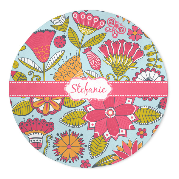 Custom Wild Flowers 5' Round Indoor Area Rug (Personalized)