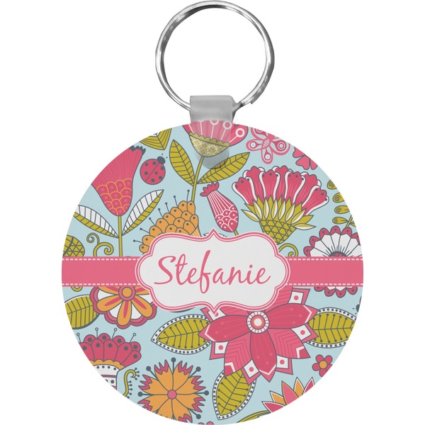 Wild Flowers Round Keychain (Personalized)