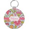 Wild Flowers Round Plastic Keychain (Personalized)