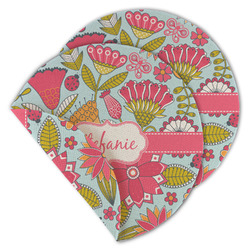 Wild Flowers Round Linen Placemat - Double Sided (Personalized)