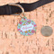 Wild Flowers Round Pet ID Tag - Large - In Context