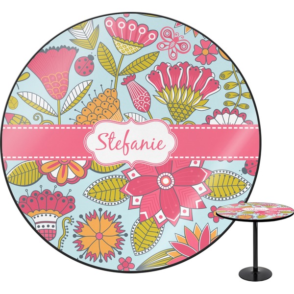 Custom Wild Flowers Round Table - 30" (Personalized)
