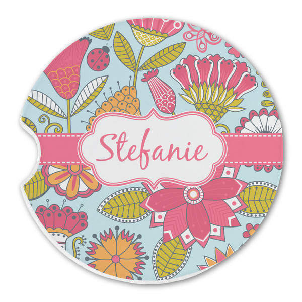 Wild Flowers Sandstone Car Coaster - Single