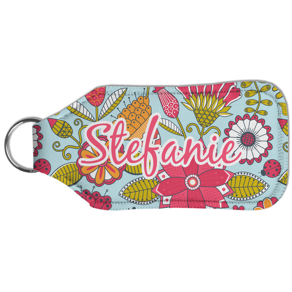 Wild Flowers Sanitizer Holder Keychain - Large (Back)