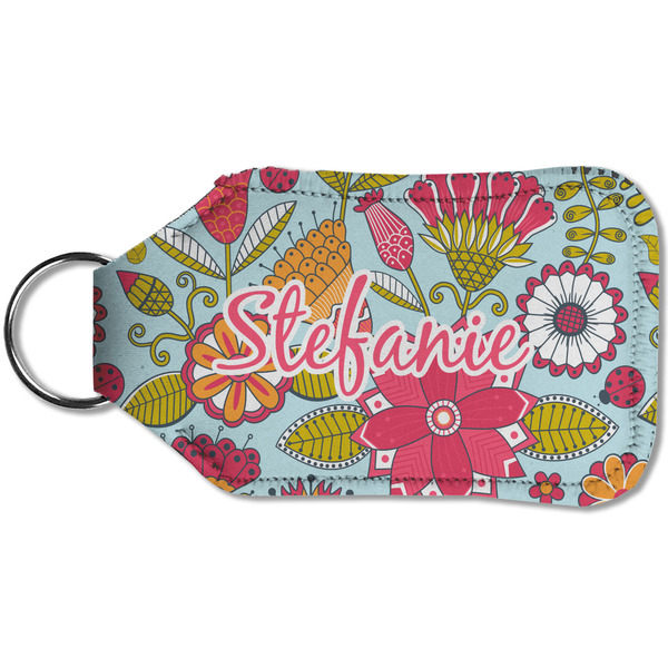 Wild Flowers Sanitizer Holder Keychain - Small (Back)