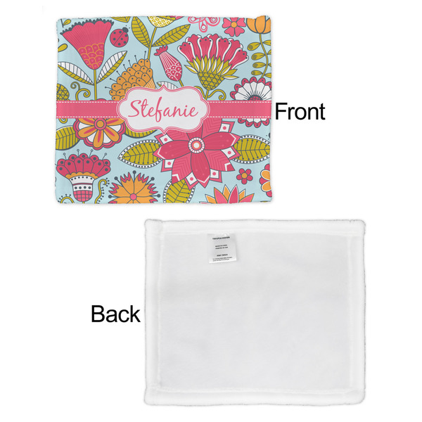 Wild Flowers Security Blanket - Front & White Back View