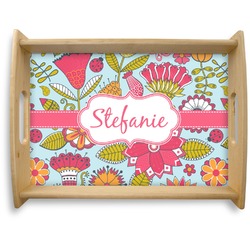 Wild Flowers Natural Wooden Tray - Large (Personalized)