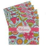 Wild Flowers Absorbent Stone Coasters - Set of 4 (Personalized)