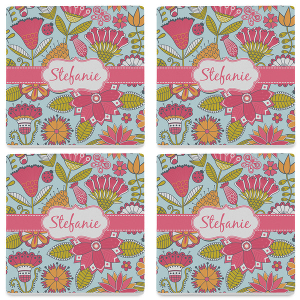 Wild Flowers Set of 4 Sandstone Coasters - See All 4 View