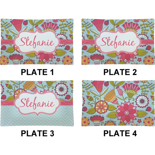 Wild Flowers Set of Rectangular Dinner Plates (Approval)