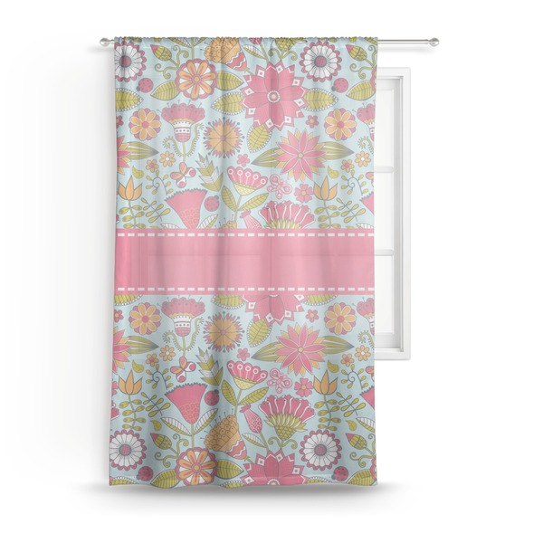 Custom Wild Flowers Sheer Curtain - 50"x84"
