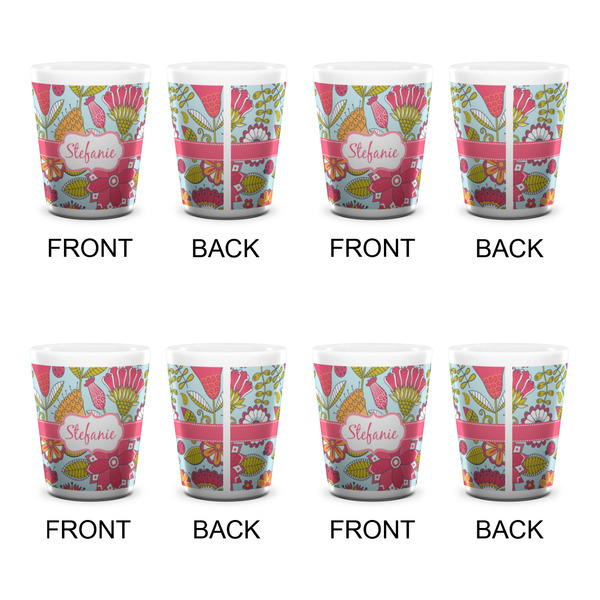 Wild Flowers Shot Glass - White - Set of 4 - APPROVAL