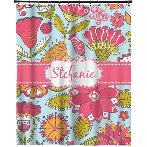 Custom Wild Flowers Extra Long Shower Curtain - 70"x84" (Personalized)
