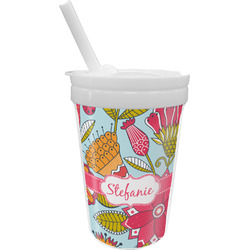 Wild Flowers Sippy Cup with Straw (Personalized)