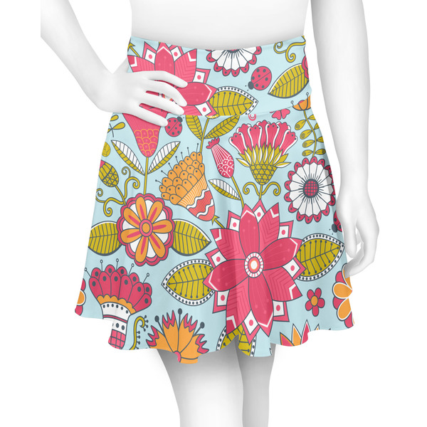 Custom Wild Flowers Skater Skirt - Large