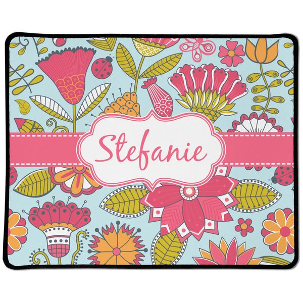 Custom Wild Flowers Large Gaming Mouse Pad - 12.5" x 10" (Personalized)