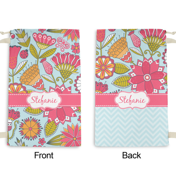 Wild Flowers Small Laundry Bag - Front & Back View