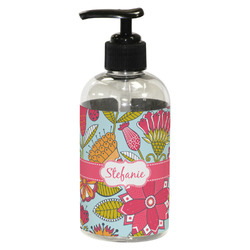 Wild Flowers Plastic Soap / Lotion Dispenser (8 oz - Small - Black) (Personalized)
