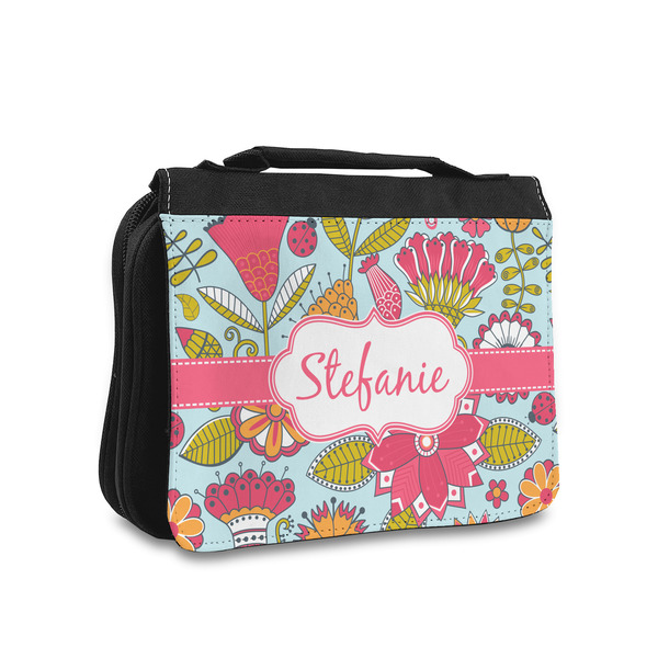 Custom Wild Flowers Toiletry Bag - Small (Personalized)
