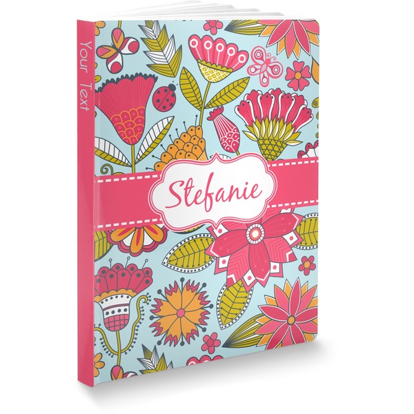 Custom Wild Flowers Softbound Notebook - 7.25" x 10" (Personalized)