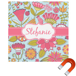 Wild Flowers Square Car Magnet - 6" (Personalized)