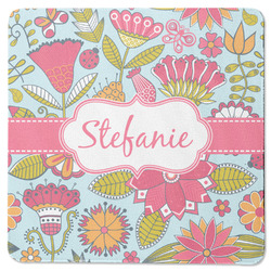 Wild Flowers Square Rubber Backed Coaster (Personalized)