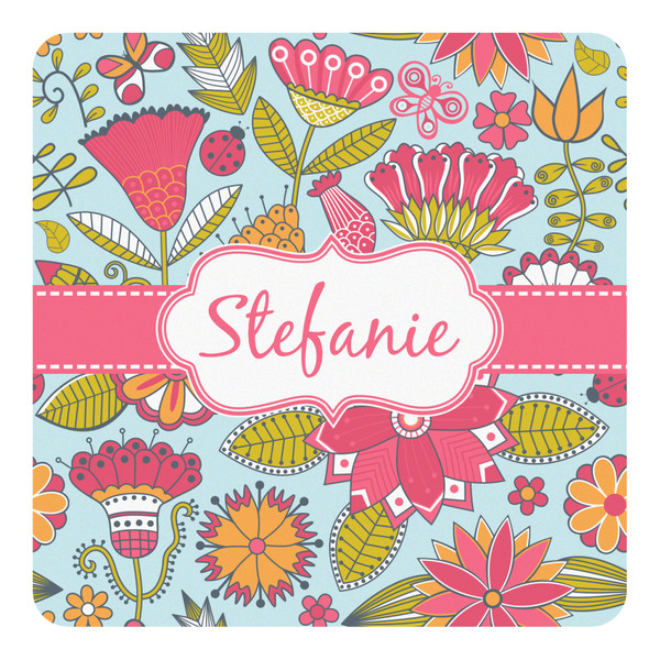 Custom Wild Flowers Square Decal - XLarge (Personalized)