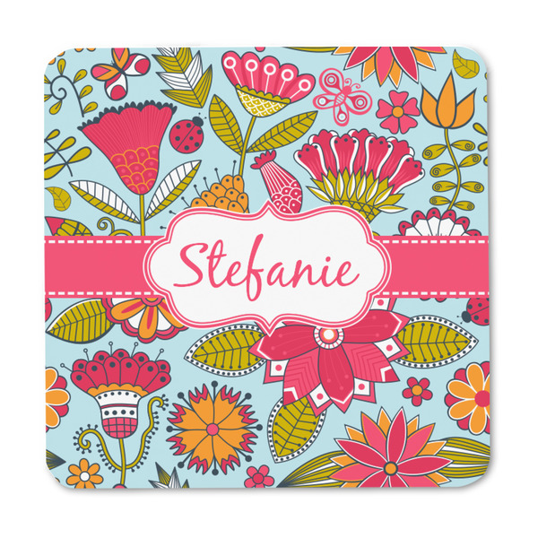 Wild Flowers Square Fridge Magnet - FRONT
