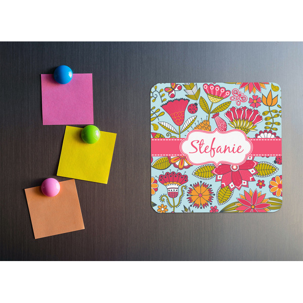 Wild Flowers Square Fridge Magnet - LIFESTYLE