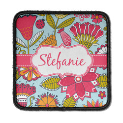 Wild Flowers Iron On Square Patch w/ Name or Text