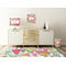 Wild Flowers Square Wall Decal Wooden Desk