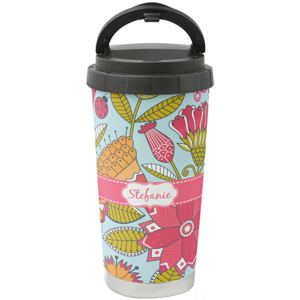 Custom Wild Flowers Stainless Steel Coffee Tumbler (Personalized)