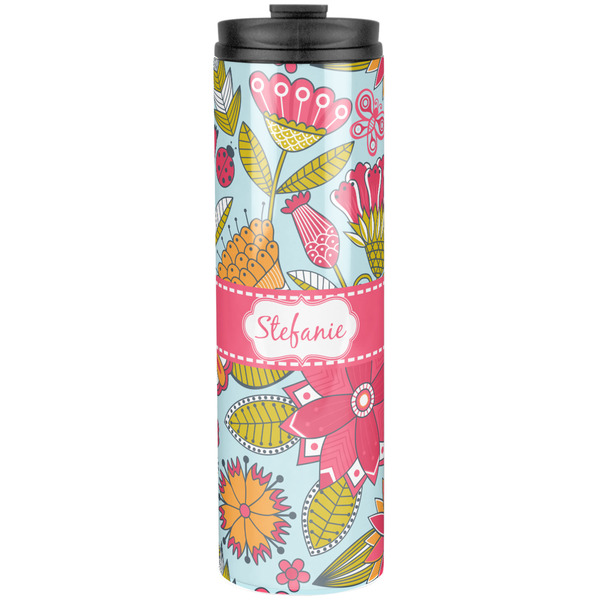 Custom Wild Flowers Stainless Steel Skinny Tumbler - 20 oz (Personalized)