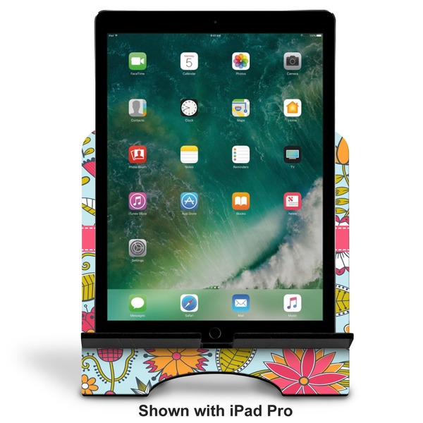 Wild Flowers Stylized Tablet Stand - Front with ipad