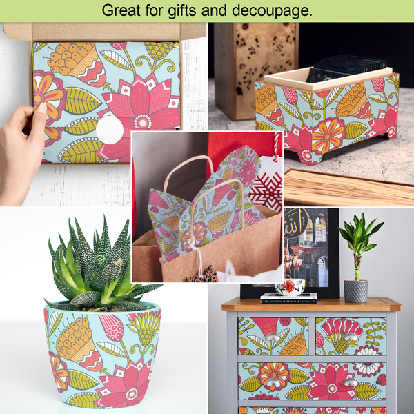 Wild Flowers Tissue Paper - In Use Collage