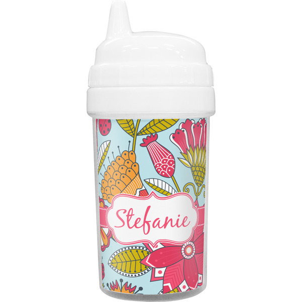 Custom Wild Flowers Toddler Sippy Cup (Personalized)