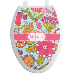 Wild Flowers Toilet Seat Decal - Elongated (Personalized)