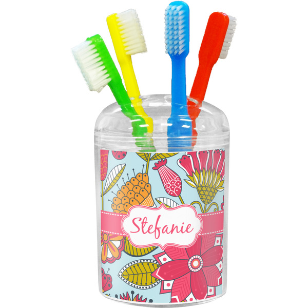Custom Wild Flowers Toothbrush Holder (Personalized)