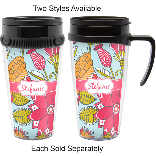 Wild Flowers Travel Mugs - with & without Handle